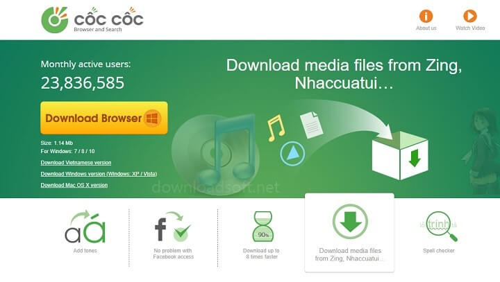 Download Côc Côc Free Web Browser Start 8 Times Faster